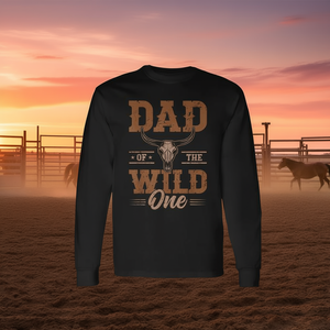T-shirt à manches longues Dad Of The Wild One, chemise assortie pour fête western et rodeo - Product Image 3