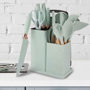 19-Piece Stainless Steel Kitchenware Set Non-Stick <b>Silicone</b> Utensils Wood Soup Spatula Spoon Holder Cooking Baking <b>Tools</b> - Product Image 5