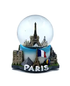 Custom Holiday Decoração Souvenir Presentes Resin Craft 3D Castle Crystal Glass Snow Globe Ball para Presente de Natal