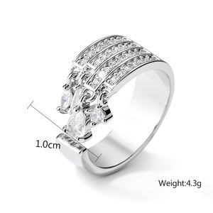 RAKOL RP5047 goutte d'eau pendentif mode réglable Unique argent plaqué bijoux anneau ouvert - Product Image 5