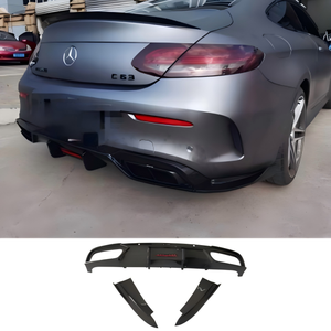 Nuovo Kit Carrozzeria in Fibra di Carbonio TAKD per <span class=keywords><strong>Mercedes</strong></span>-<span class=keywords><strong>AMG</strong></span> C63 2015-2021, Versione Due Porte, con Spoiler Anteriore, Minigonne Laterali e Diffusore - Product Image 1