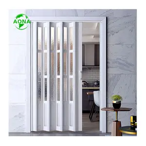 PVC Folding Door Sliding with Acrylic PS Panel with Wave panels - Accordion Folding Door