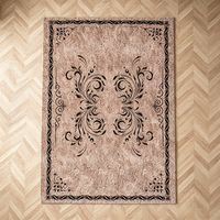 Tapis rectangulaire en polyester de style rétro religieux européen, fabriqué à la machine, pour salon