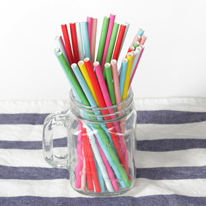 <b>Paper</b> Straws Solid Color White Black <b>Biodegradable</b> Disposable Party Use - Product Image 2