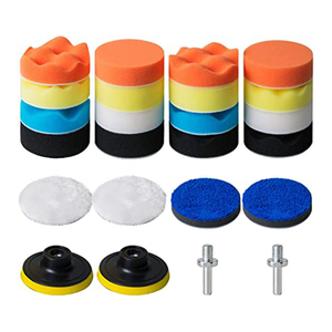 Kit de tampons de polissage en mousse pour voiture de 3 pouces, éponges de lustrage multi-formes et tampons en <span class=keywords><strong>laine</strong></span> avec adaptateur de perceuse M10, ensemble de polissage et cirage automobile - Product Image 3