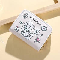 Porte-cartes de crédit en PU avec fermeture éclair, motif dessin animé, épaisseur 2 mm, anti-démagnétisation, grande capacité, pour cartes d'identité et permis de conduire