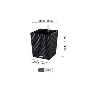 Múltiples tamaños disponibles, macetas rectangulares de ratán con riego automático para decoración de hogar y jardín - Product Image 6