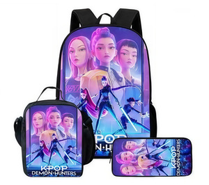 Mochila K-pop <span class=keywords><strong>Devil</strong></span> Hunter de alta calidad, bolso de tres piezas, mochila escolar para estudiantes, bolso ligero para viajes de ocio - Product Image 5