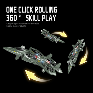Avion télécommandé <span class=keywords><strong>2</strong></span>.4G, avion RC, hélicoptère RC pour enfants, adultes, débutants, 360° °   Avion de chasse RC avec lumières - Product Image 2