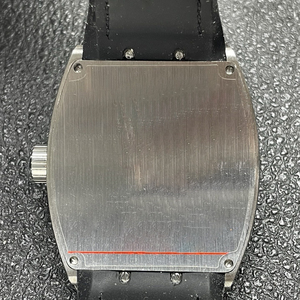 Montre mécanique automatique unisexe de luxe en forme de tonneau sertie de diamants, boîtier en cristal saphir de 45 mm, bracelet en cuir noir de 24 mm, édition limitée - Product Image 6