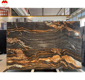 Brésil Luxe Quartz Naturel Pierre <span class=keywords><strong>Univers</strong></span> Golden & Calcutta Or Marbre Cosmique Noir Marbre - Product Image 4