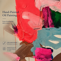 Peinture à l'huile abstraite purement peinte à la main, multicolore vibrante, technique de la palette de couteaux, art mural sur toile pour la décoration intérieure