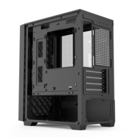 Boîtier PC de jeu Micro ATX Mid Tower avec panneau latéral en verre trempé, refroidissement liquide 240 mm, 5 ventilateurs, châssis de bureau