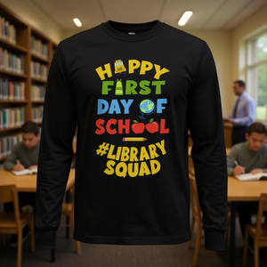 Maglietta a maniche lunghe Happy First Day Of School Library Squad - Product Image 3