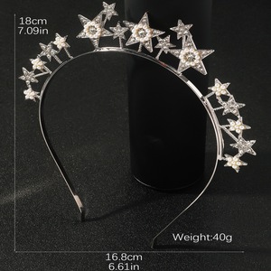 Accesorios para el Cabello QianJin para Novias, Fiestas de Cumpleaños, Forma de Estrella de Cinco Puntas Tridimensional, con Pedrería, Dulces <span class=keywords><strong>Horquillas</strong></span> y Diademas - Product Image 3