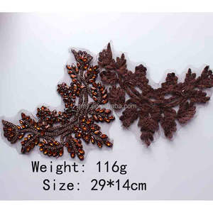 手工3D花领领镶板贴花闪亮水晶水钻缝制婚礼舞会美甲包服装鞋 - Product Image 6