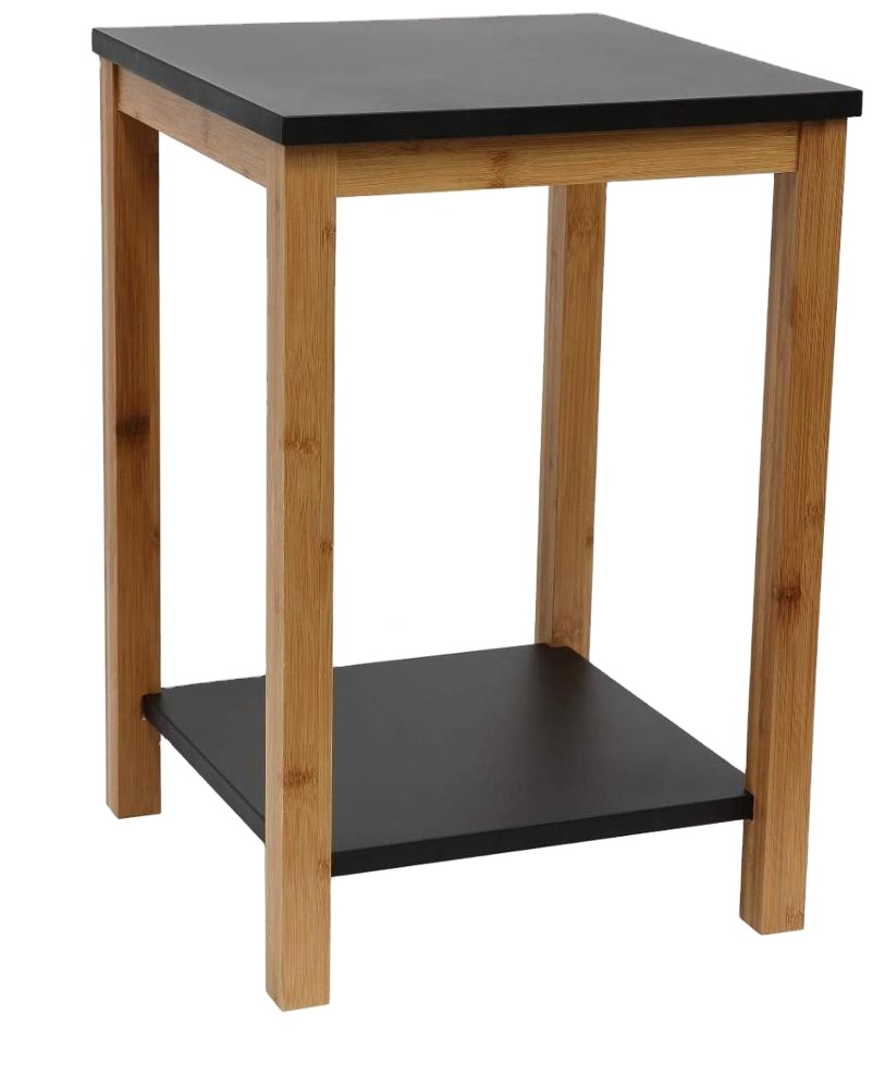 Combohome 2-Tier Side Table With Storage Shelf Bamboo Accent Coffee Table