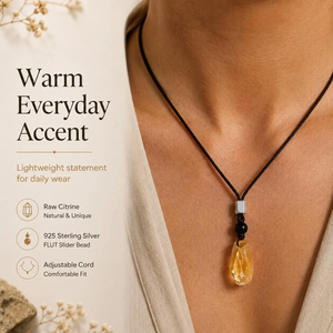 Wholesale Natural Raw Citrine <strong>Necklace</strong> Adjustable <strong>Braided</strong> Cord Crystal Pendant November Birthstone Jewelry for Men Women Bulk - Product Image 4