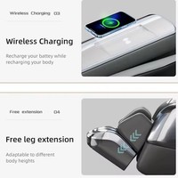 Kursi Pijat Shiatsu Lipat Portabel 4D Zero Gravity dengan Roller Kaki, Layar Sentuh, Pemanas, Kulit PU, Pereda Nyeri Punggung, Smart Back