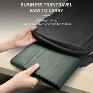 Alfombrillas de ratón personalizadas, bolsa para portátil, bolsa para portátil con soporte, bolsa de cuero para portátil para <span class=keywords><strong>MacBook</strong></span> <span class=keywords><strong>Air</strong></span> M1 m2 con soporte y accesorios - Product Image 4