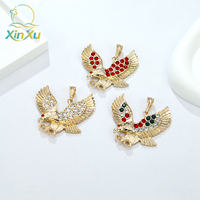 Bijoux fantaisie pour enfants en alliage de zinc plaqué or, motif aigle et cristal, style créatif et simple, directement du fabricant
