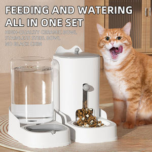 Distributeur automatique d'aliments pour animaux de compagnie de grande capacité, écologique, bouteille de stockage de nourriture pour chiens et chats, bol d'eau potable, design pliable en plastique durable - Product Image 3