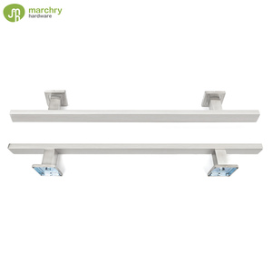 Poignée de porte longue en bois avec rosette carrée en acier inoxydable 304 pour porte commerciale - Product Image 6