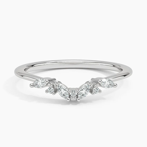925 Sterling <b>Silver</b> Moissanite Curved Wedding Engagement <b>Band</b> <b>Ring</b> for Women Fine Jewelry - Product Image 1