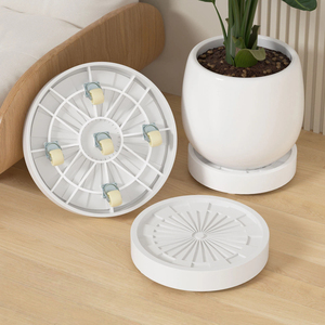 Plateau à <span class=keywords><strong>roulettes</strong></span> pour <span class=keywords><strong>pot</strong></span> de fleurs, soucoupe invisible respirante pour plantes, <span class=keywords><strong>support</strong></span> mobile anti-moisissure pour la décoration de la maison et du jardin - Product Image 1