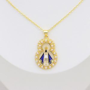 HD844 Colgante de cobre chapado en oro de 18K con dijes de cabeza de toro, cangrejo, Virgen María y número 11:11 para la fabricación de collares, pulseras y joyas DIY - Product Image 3