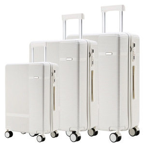 Ensemble de 3 valises trolley <span class=keywords><strong>cabine</strong></span> PC au design classique avec <span class=keywords><strong>roues</strong></span> universelles rétractables - Product Image 1