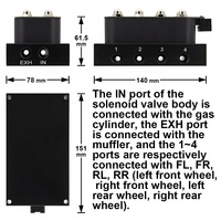 Vanne solénoïde de suspension pneumatique à 4 coins 0-300 psi, vanne de collecteur pour pièces de moteur automobile et moto - SMV-02