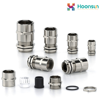 Presse-étoupe NPT basse tension Hoonsun en laiton nickelé, étanche IP68, certifié CE, tailles M12-M63, -40°C~100°C pour usage industriel