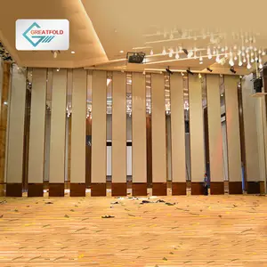 ホテルボールルーム折りたたみ式可動パーティション壁宴会ホール操作可能な垂直スライディングパーティション壁
