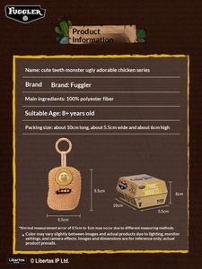 Colgante de Peluche de Poliéster de la Serie Cute Monster Chicken Nugget, Caja Sorpresa de Monstruos Dentados, Oficial y Genuino, Divertido y Moderno para Bebés - Product Image 4