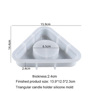 Moule <span class=keywords><strong>en</strong></span> silicone réutilisable YS, écologique, pour pendentif triangulaire, artisanat de bijoux, plaque d'aromathérapie, pour la fabrication de bougeoirs personnalisés - Product Image 2