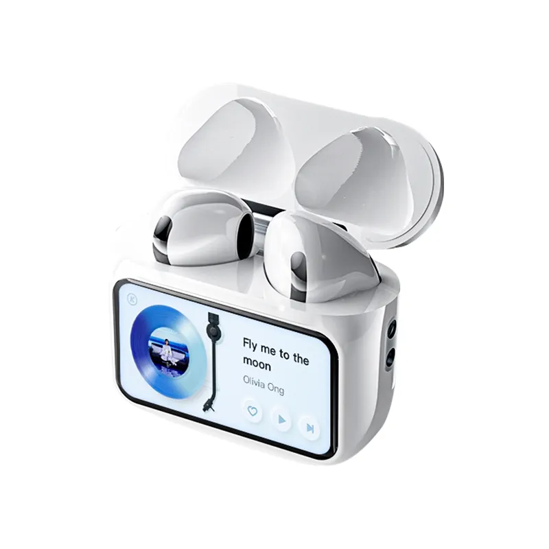 지능형 디스플레이 화면 무선 블루투스 이어폰 ANC 소음 제거 향상된 오디오 TWS 이어폰 헤드폰