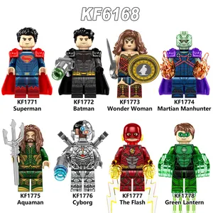 Figuras de Super Héroes de DC KF6168 para niños, Mini modelo de Bat, Wonder Woman, Aquaman, Cyborg, juguetes para niños