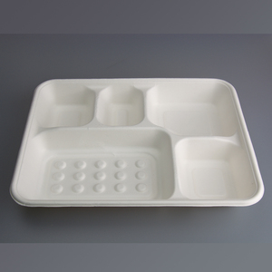 <span class=keywords><strong>Plateau</strong></span> <span class=keywords><strong>repas</strong></span> 3 compartiments vaisselle compostable alimentaire bagasse canne à sucre boîte à lunch jetable avec couvercle - Product Image 6