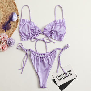 <span class=keywords><strong>Mini</strong></span> bikini sexy, maillot de bain personnalisé à nouer devant, couleur chair, pour femme - Product Image 5