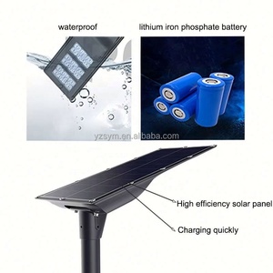 Lampadaire solaire LED tout-en-un en aluminium 60W 80W avec capteur, télécommande, étanche IP65, batterie et garantie de 5 ans - Product Image 6