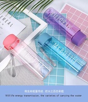 Bouteille d'eau portable d'été avec paille et couvercle escamotable pour enfants et étudiants, idéale pour les activités de plein air