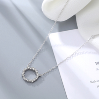 PL401 usine en gros 925 argent Zircon géométrie colliers pendentif mode bijoux en argent Sterling déclaration pour les femmes