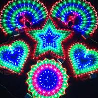 Lampu Hias LED Bentuk Burung Merak, Bintang, Matahari, Bunga, Hati, Natal, Balkon, Rumah, Pernikahan, Pesta