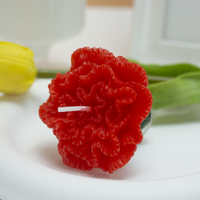 Lilin Ulang Tahun Besar Merah Muda Emas Bentuk Anyelir Lilin Bunga Besar untuk Dekorasi Kue di Hari Ibu & Ulang Tahun