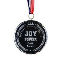 Plaques de médailles en cristal personnalisables, cadeaux pour la Journée des sports des enfants, médailles de compétition de basket-ball et de football