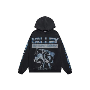 Felpa con Cappuccio di Alta Qualità in Cotone Pesante, Design Streetwear Y2K, Abbigliamento <span class=keywords><strong>Uomo</strong></span> VALLEY, Felpa Retro con Zip e Graffiti per <span class=keywords><strong>Uomo</strong></span> - Product Image 5
