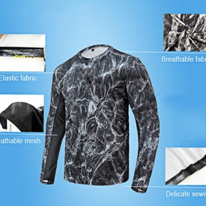 Camiseta de Pesca Personalizada al por Mayor, Manga Larga, Camuflaje, Protección UPF, Ropa de Pesca para Hombre, Camiseta de Pesca Unisex con Protección UV - Product Image 2