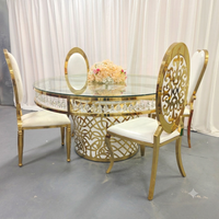 Dernière Nouveauté : Table Ronde de Mariage pour 10 Personnes, Dorée et Lumineuse, pour Hôtels et Salles de Réception en Chine