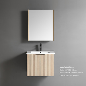 Mueble de Baño de Pared de Lujo con Diseño en Relieve, Mueble de Baño Rectangular de PVC - Product Image 6